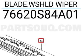 Honda 76620S84A01 BLADE,WSHLD WIPER