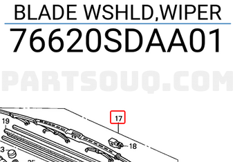 Honda 76620SDAA01 BLADE WSHLD,WIPER