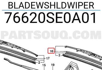 Honda 76620SE0A01 BLADEWSHLDWIPER