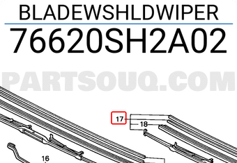 Honda 76620SH2A02 BLADEWSHLDWIPER