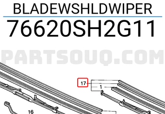 Honda 76620SH2G11 BLADEWSHLDWIPER