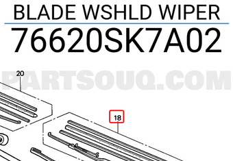 Honda 76620SK7A02 BLADE WSHLD WIPER