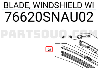 Honda 76620SNAU02 BLADE, WINDSHIELD WI