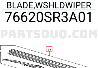 Honda 76620SR3A01 BLADE,WSHLDWIPER