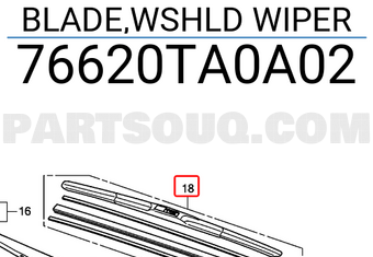Honda 76620TA0A02 BLADE,WSHLD WIPER
