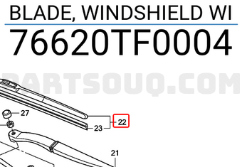 Honda 76620TF0004 BLADE, WINDSHIELD WI