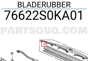 Honda 76622S0KA01 BLADERUBBER