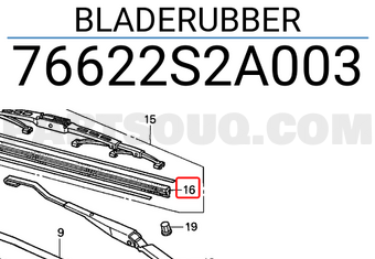Honda 76622S2A003 BLADERUBBER