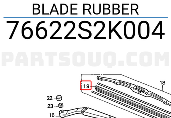 Honda 76622S2K004 BLADE RUBBER