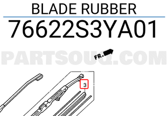 Honda 76622S3YA01 BLADE RUBBER