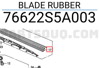 Honda 76622S5A003 BLADE RUBBER