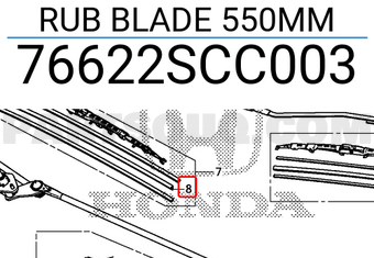 Honda 76622SCC003 RUB BLADE 550MM
