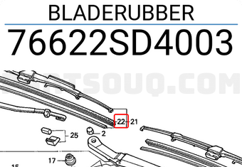Honda 76622SD4003 BLADERUBBER