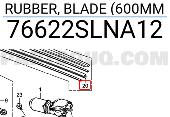 Honda 76622SLNA12 RUBBER, BLADE (600MM