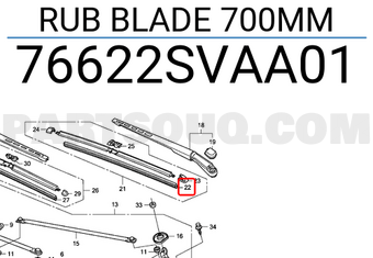 Honda 76622SVAA01 RUB BLADE 700MM