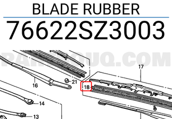 Honda 76622SZ3003 BLADE RUBBER