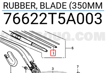 Honda 76622T5A003 RUBBER, BLADE (350MM