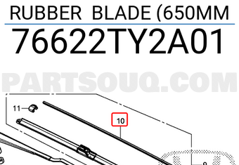 Honda 76622TY2A01 RUBBER BLADE (650MM