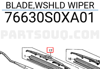 Honda 76630S0XA01 BLADE,WSHLD WIPER