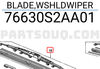 Honda 76630S2AA01 BLADE,WSHLDWIPER
