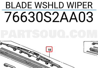 Honda 76630S2AA03 BLADE WSHLD WIPER