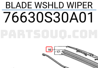 Honda 76630S30A01 BLADE WSHLD WIPER
