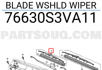 Honda 76630S3VA11 BLADE WSHLD WIPER