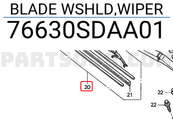 Honda 76630SDAA01 BLADE WSHLD,WIPER