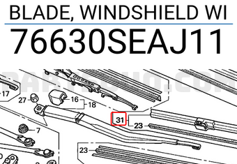 Honda 76630SEAJ11 BLADE, WINDSHIELD WI
