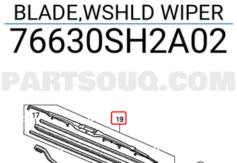 Honda 76630SH2A02 BLADE,WSHLD WIPER