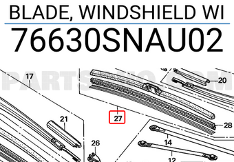 Honda 76630SNAU02 BLADE, WINDSHIELD WI