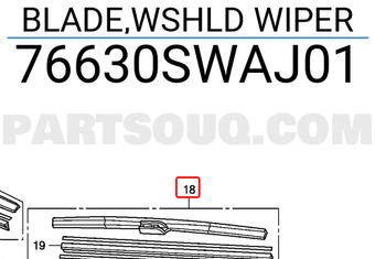 Honda 76630SWAJ01 BLADE,WSHLD WIPER