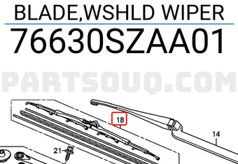 Honda 76630SZAA01 BLADE,WSHLD WIPER