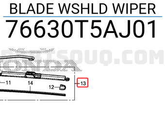 Honda 76630T5AJ01 BLADE WSHLD WIPER