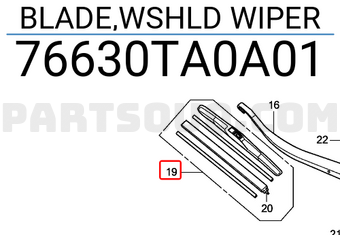 Honda 76630TA0A01 BLADE,WSHLD WIPER