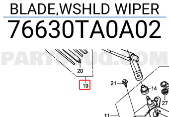 Honda 76630TA0A02 BLADE,WSHLD WIPER