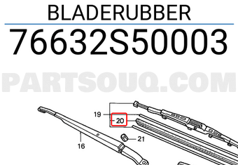 Honda 76632S50003 BLADERUBBER