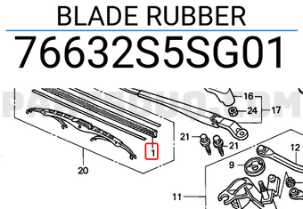 Honda 76632S5SG01 BLADE RUBBER