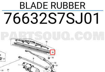 Honda 76632S7SJ01 BLADE RUBBER