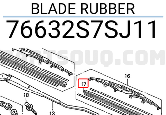Honda 76632S7SJ11 BLADE RUBBER
