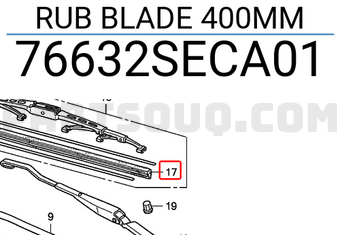 Honda 76632SECA01 RUB BLADE 400MM
