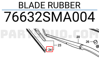 Honda 76632SMA004 BLADE RUBBER