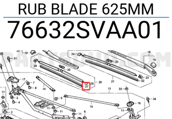 Honda 76632SVAA01 RUB BLADE 625MM