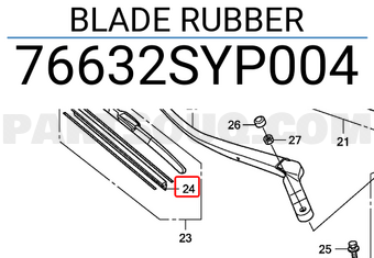 Honda 76632SYP004 BLADE RUBBER