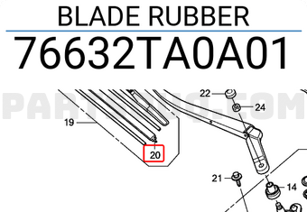 Honda 76632TA0A01 BLADE RUBBER