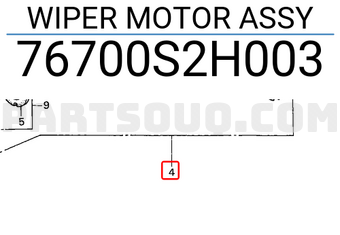 Honda 76700S2H003 WIPER MOTOR ASSY