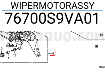Honda 76700S9VA01 WIPERMOTORASSY