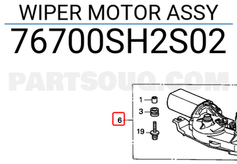 Honda 76700SH2S02 WIPER MOTOR ASSY