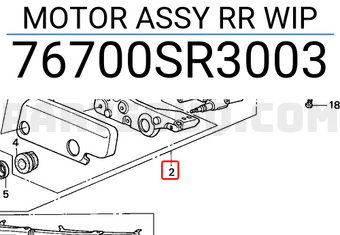 Honda 76700SR3003 MOTOR ASSY RR WIP