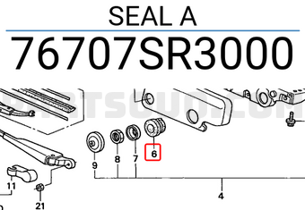 Honda 76707SR3000 SEAL A